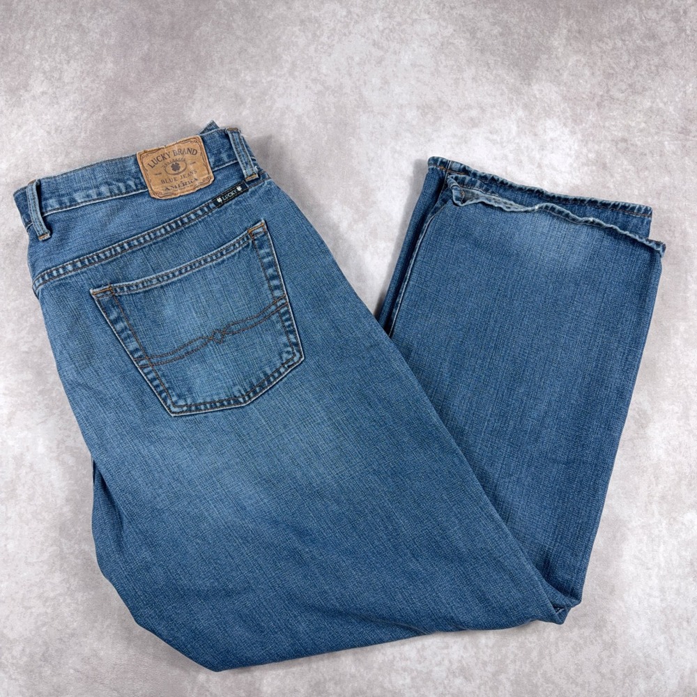 Lucky Brand 181 Relaxed Straight Leg Blue Denim Jeans 40x30 Mens Medium Baggy